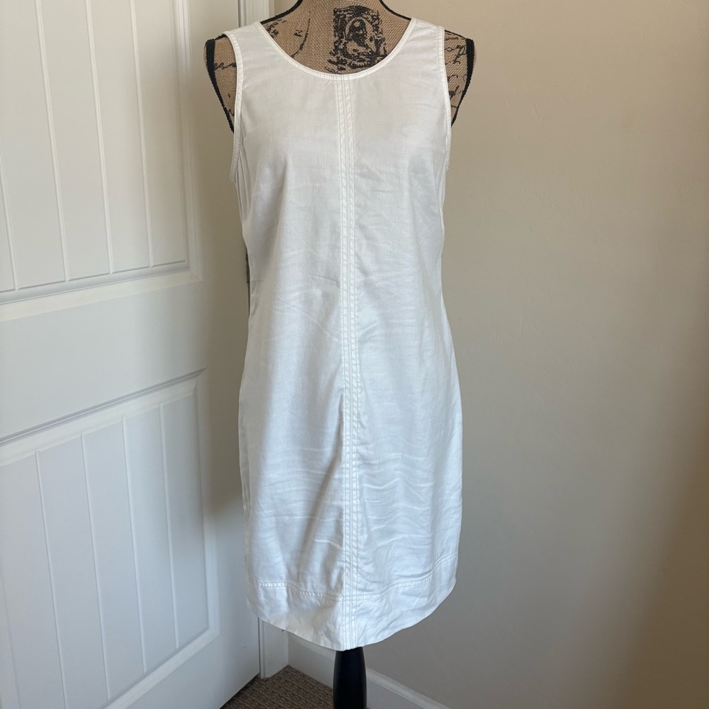 Tommy Bahama Palm a Dora White Linen Sleeveless Shift Dress